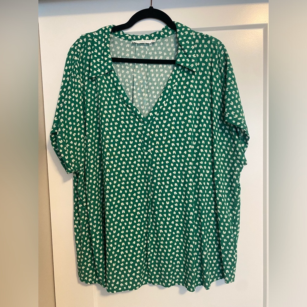 Linen Feel Blouse with Collar